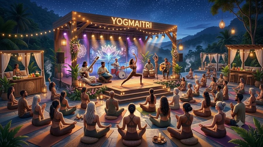 Bhakti fest live concert and kirtan at night