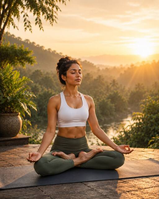 Yoga flow session beside a pool